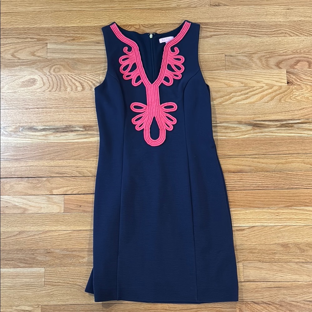 Lilly Pulitzer Blue and Pink Sheath Mini Dress